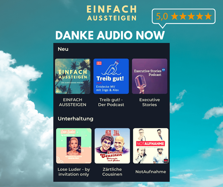 Audio Now empfiehlt EINFACH AUSSTEIGEN den Auswanderer Podcast